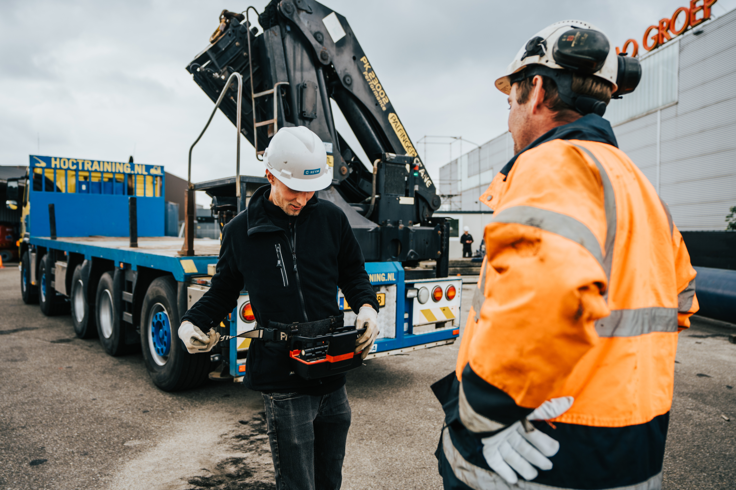 Autolaadkraan laden en lossen