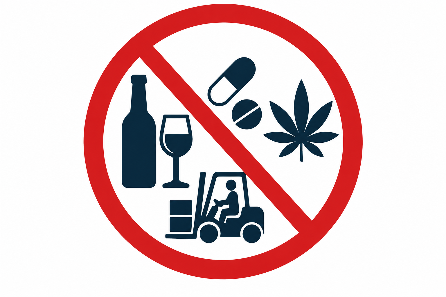 togram alcohol, drugs en medicijnen bij het werken met een heftruck